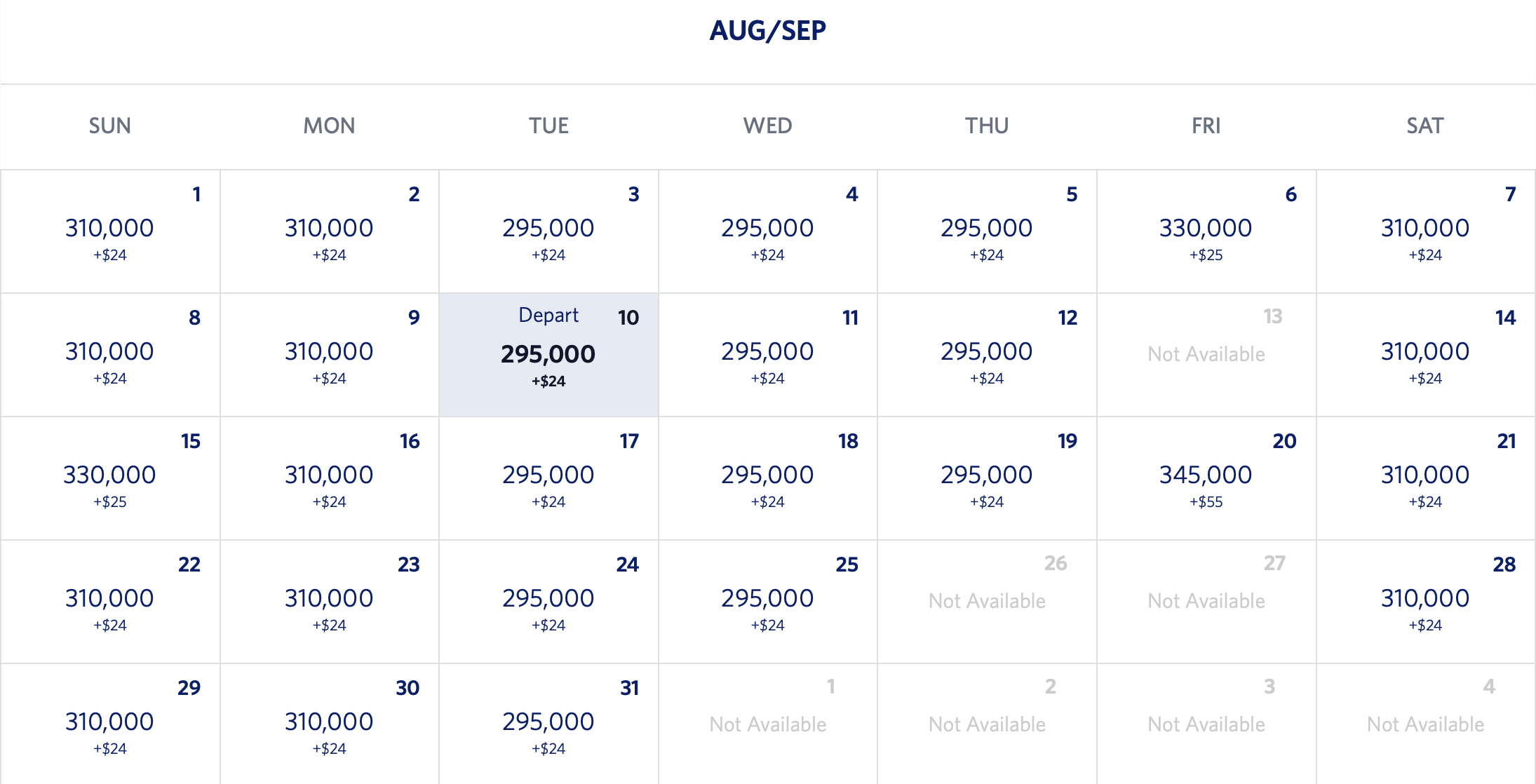 DTW to EDI one-way Delta award calendar pricing