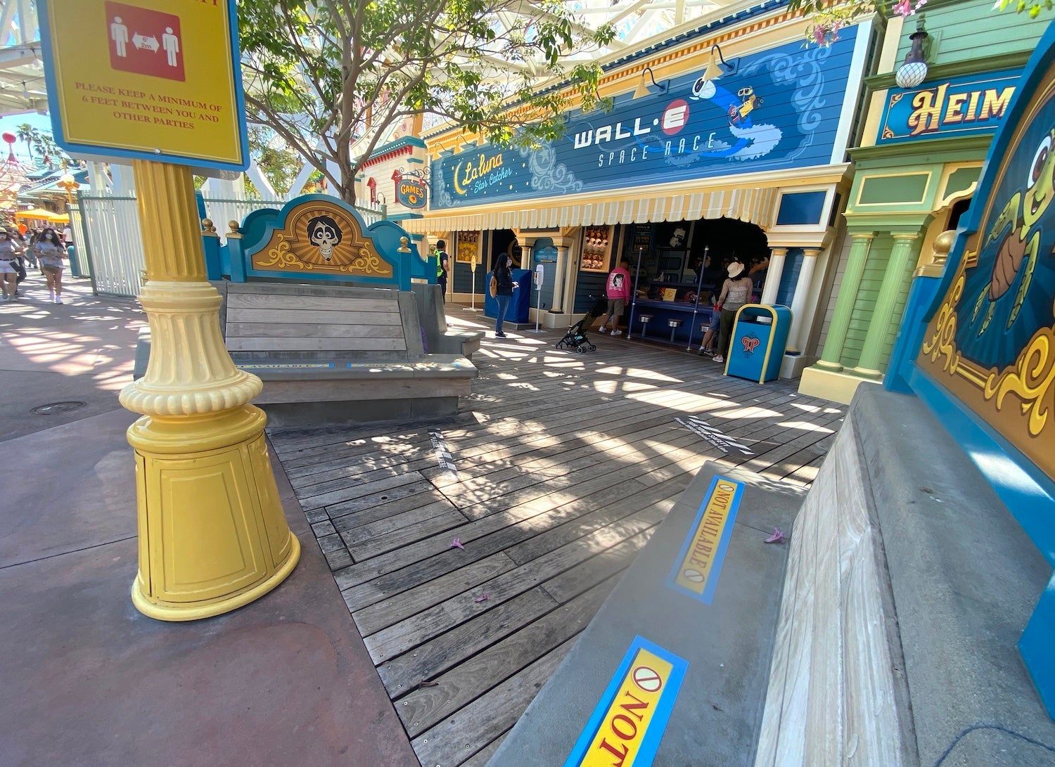 Disney California Adventure social distancing markers