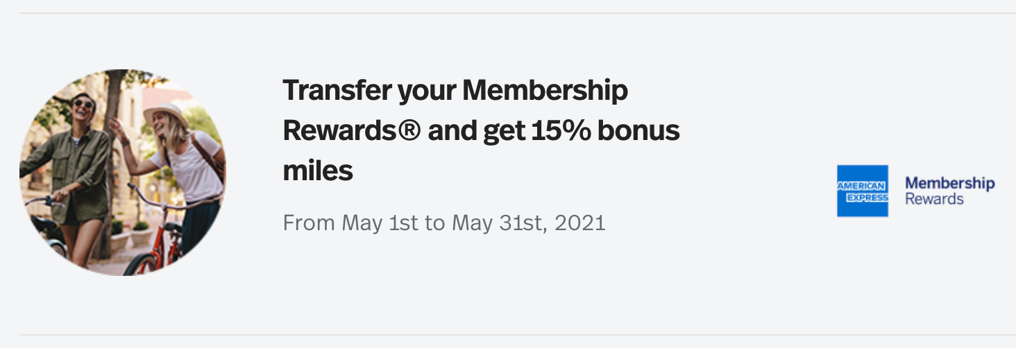 LifeMiles Amex transfer bonus