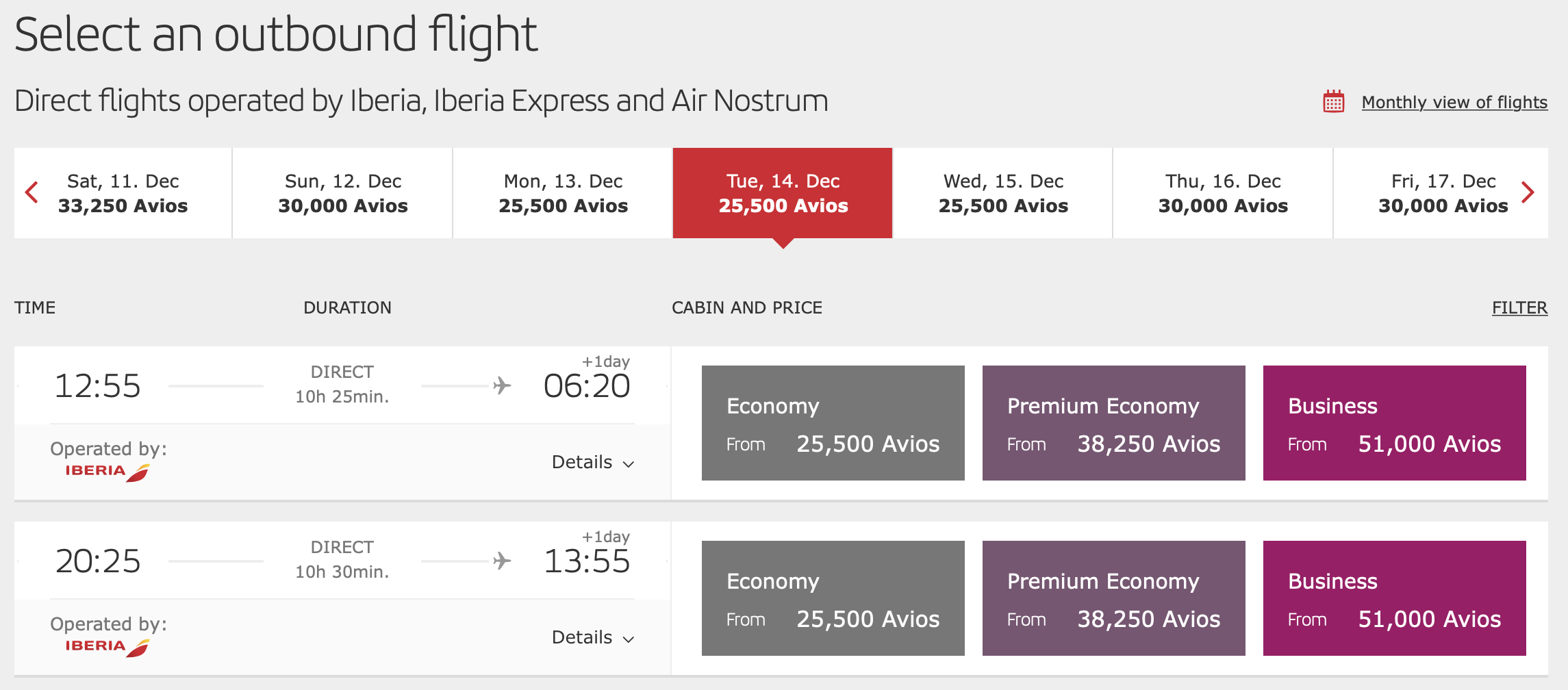 MEX to MAD Iberia award ticket