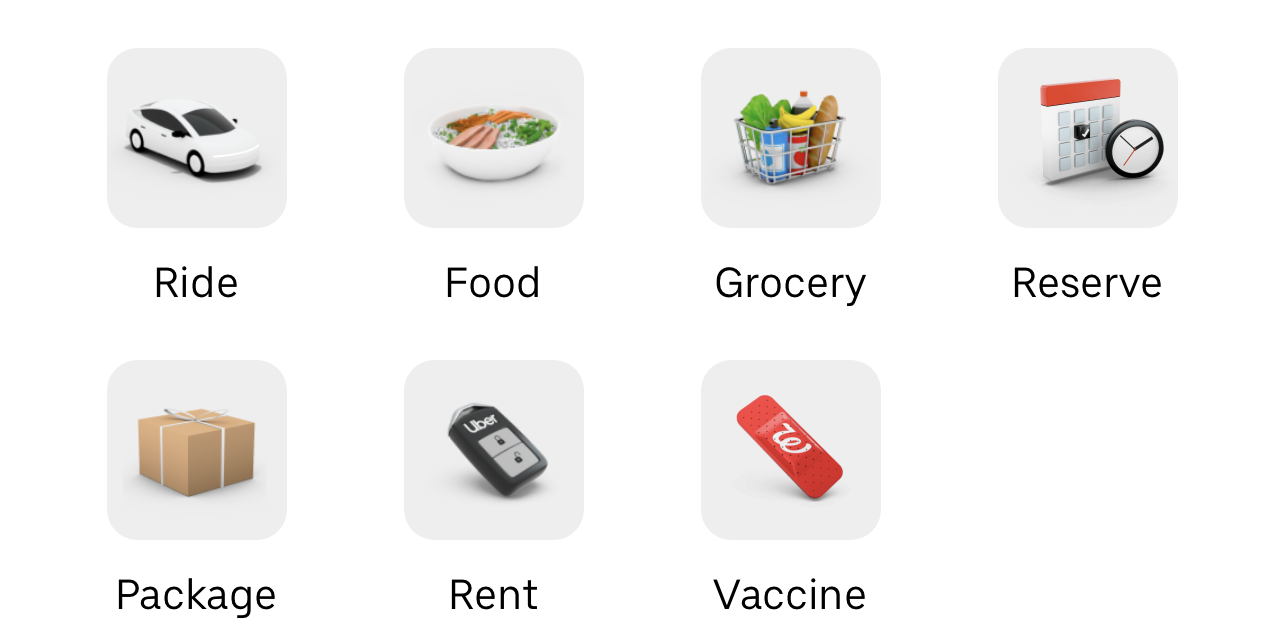 Rental option in Uber app