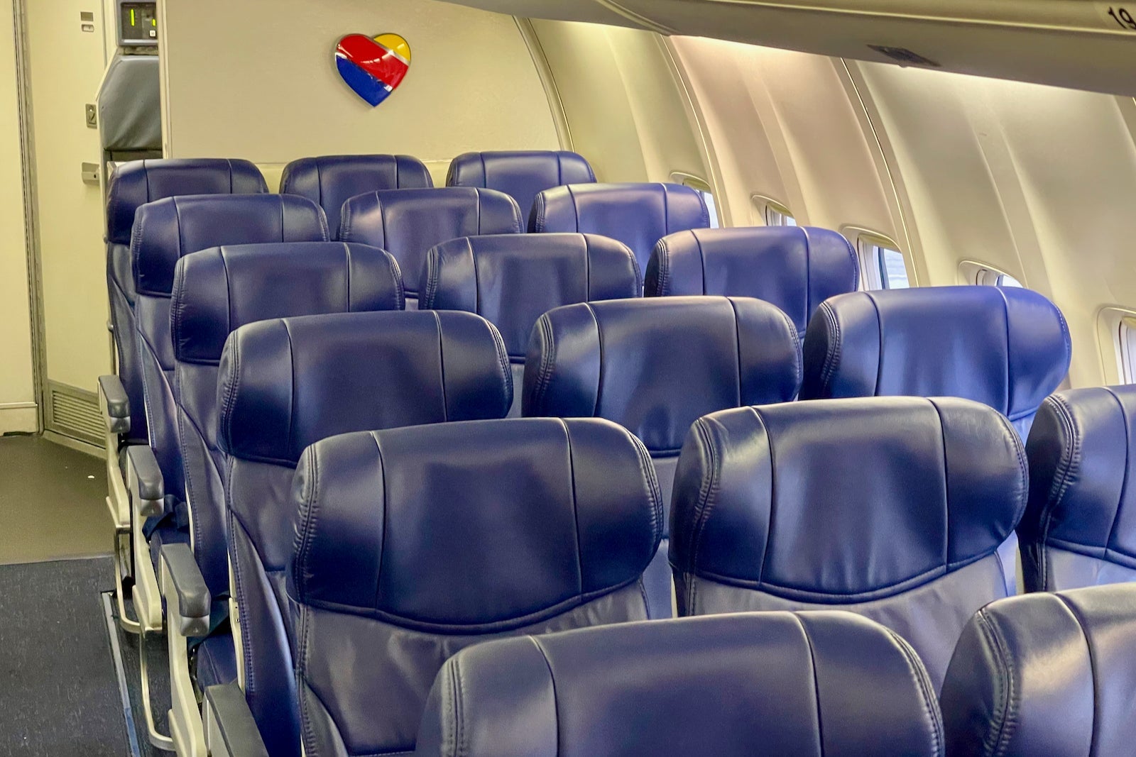 Empty seats on a Southwest Airlines plane