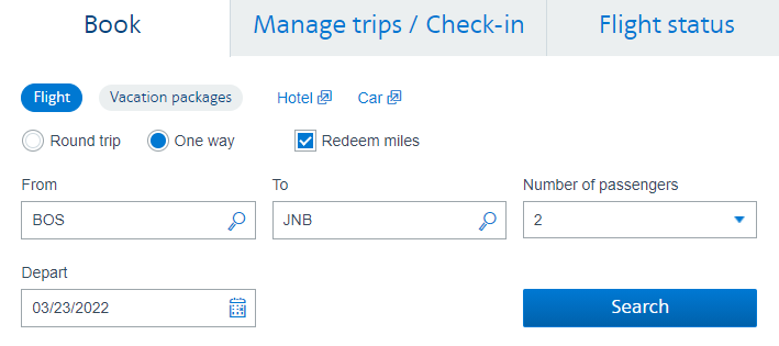 American Airlines booking process