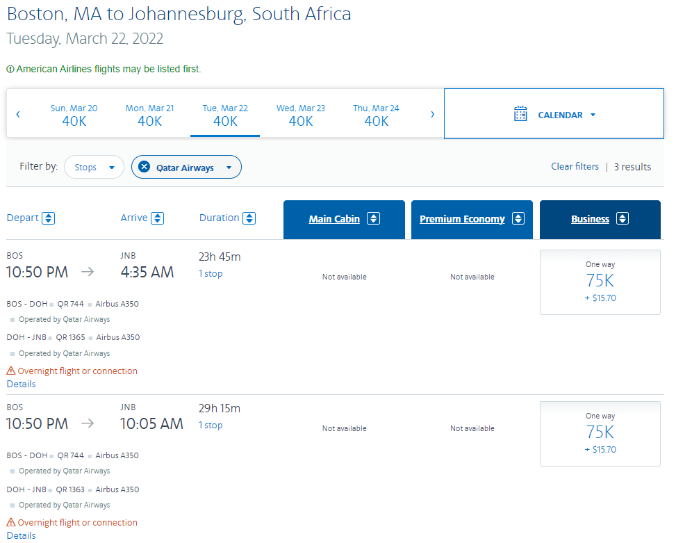 American Airlines booking process