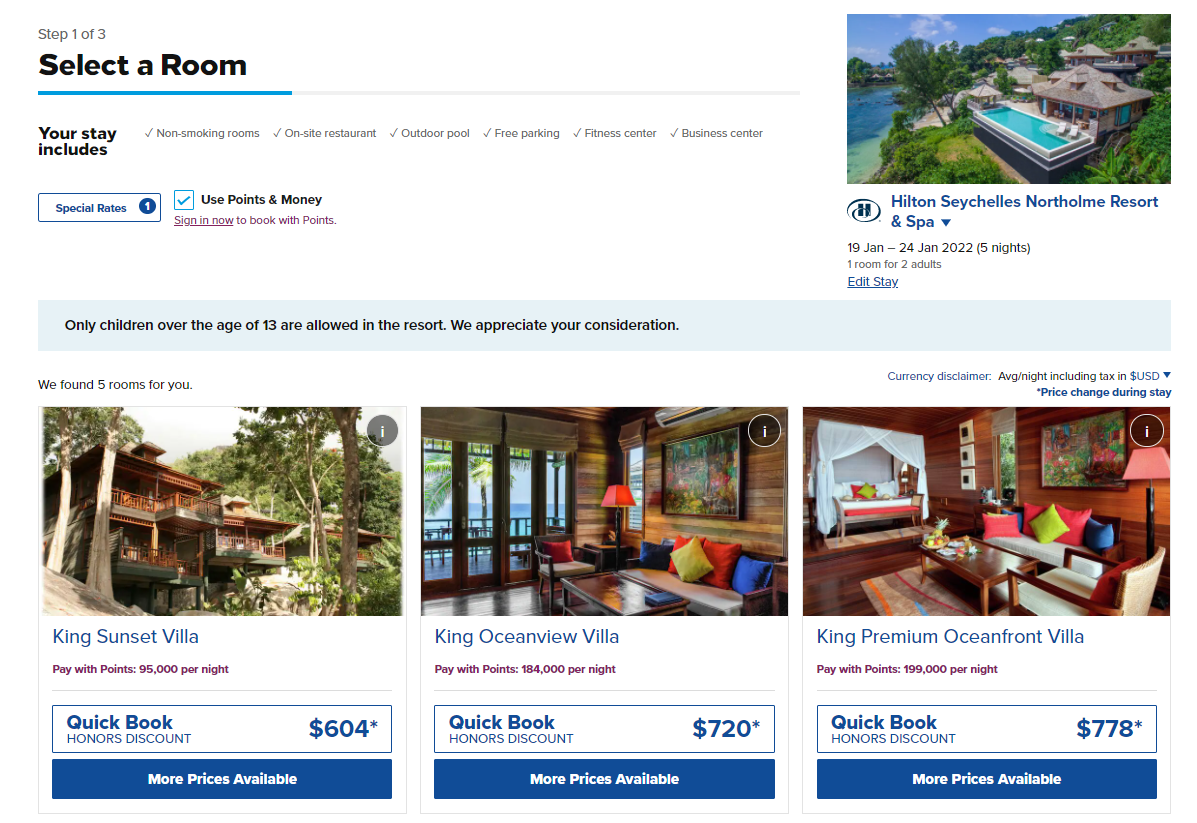 Booking a Hilton in the Seychelles