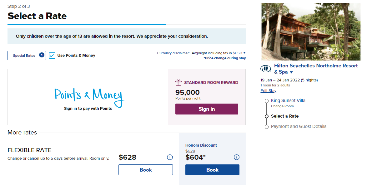 Booking a Hilton in the Seychelles