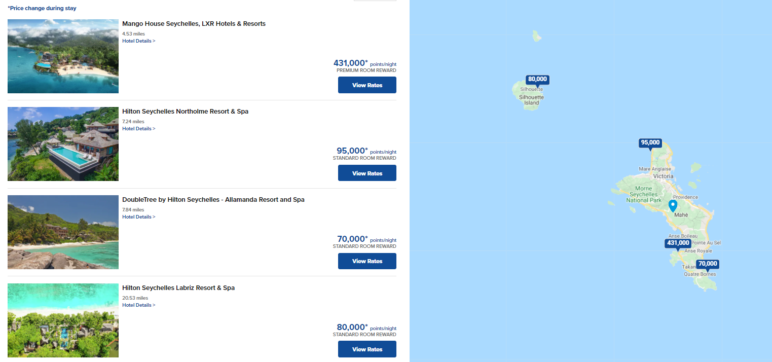 Hilton resorts in Seychelles