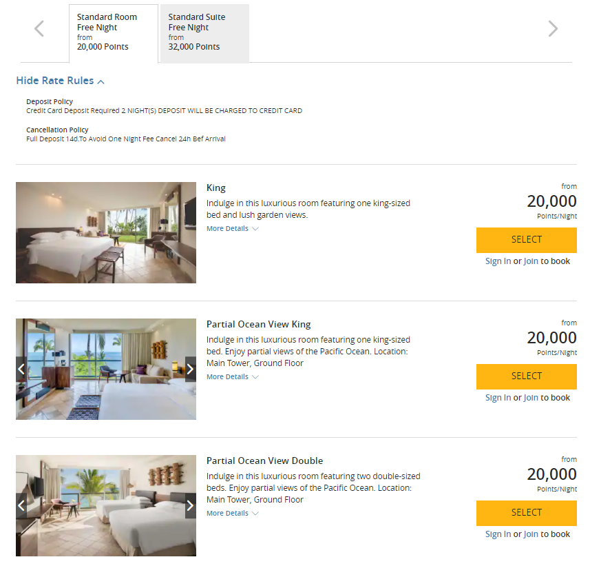 Booking a Hyatt award at all-inclusive