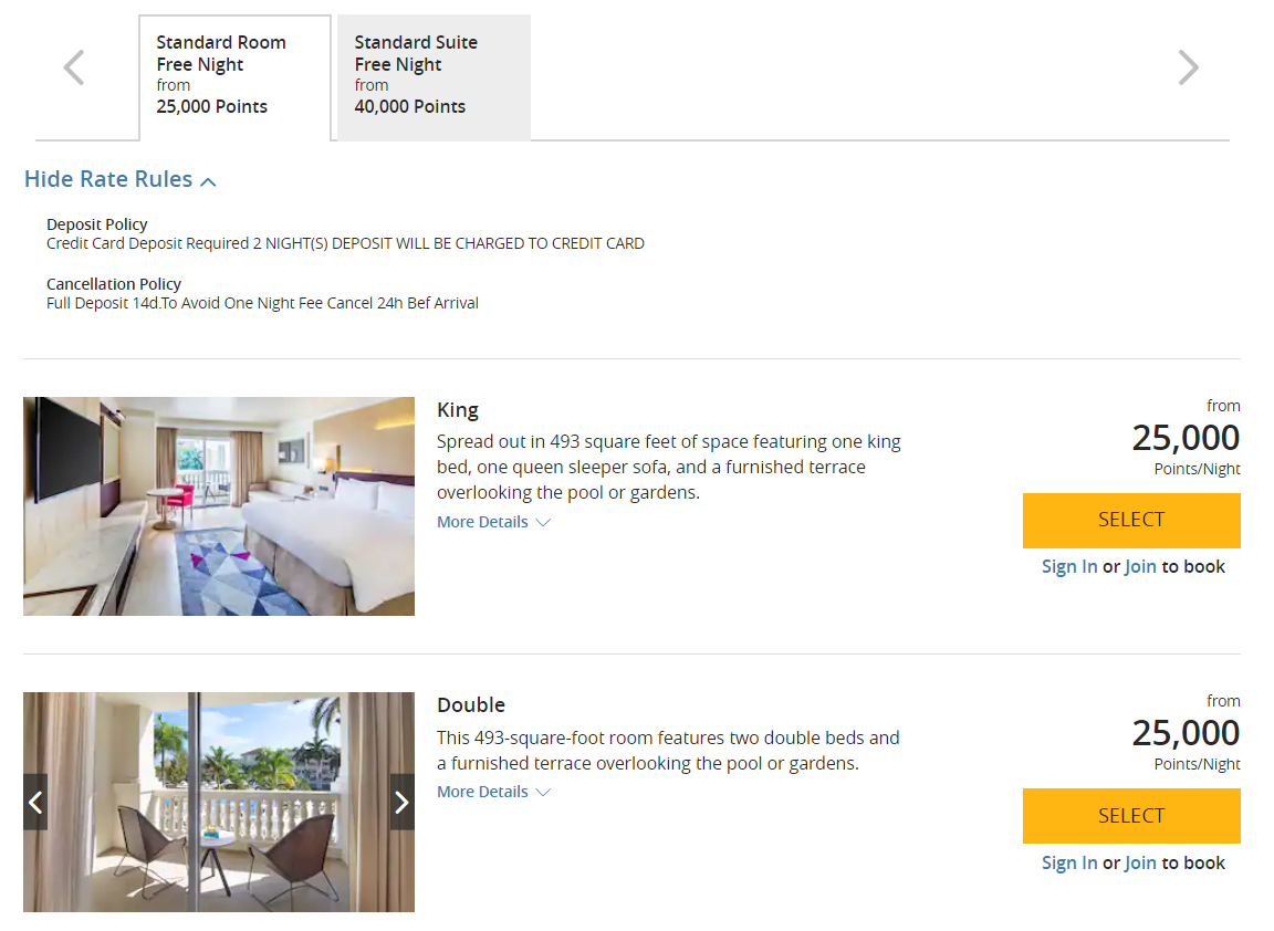 Award rooms at Hyatt Ziva Rose Hall