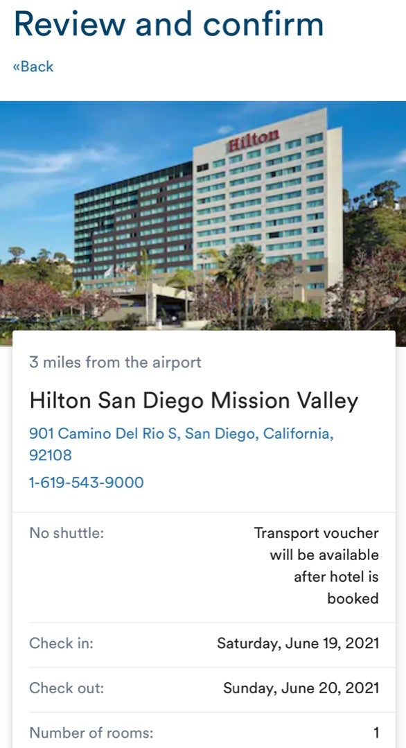 Alaska Airlines hotel voucher Hilton San Diego Mission Valley
