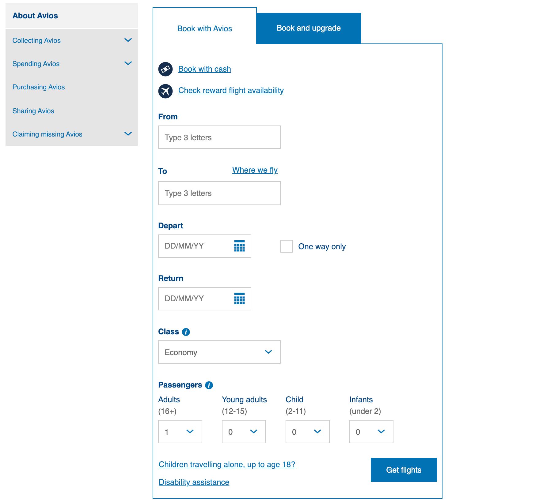 BA award booking