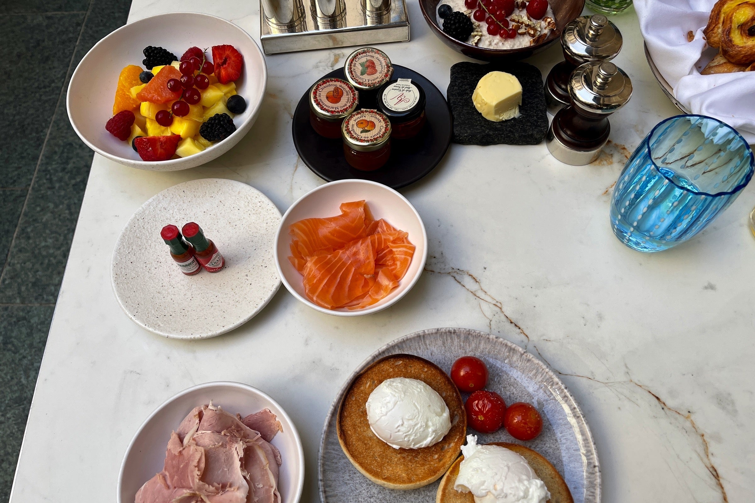Breakfast at a hotel in Paris.