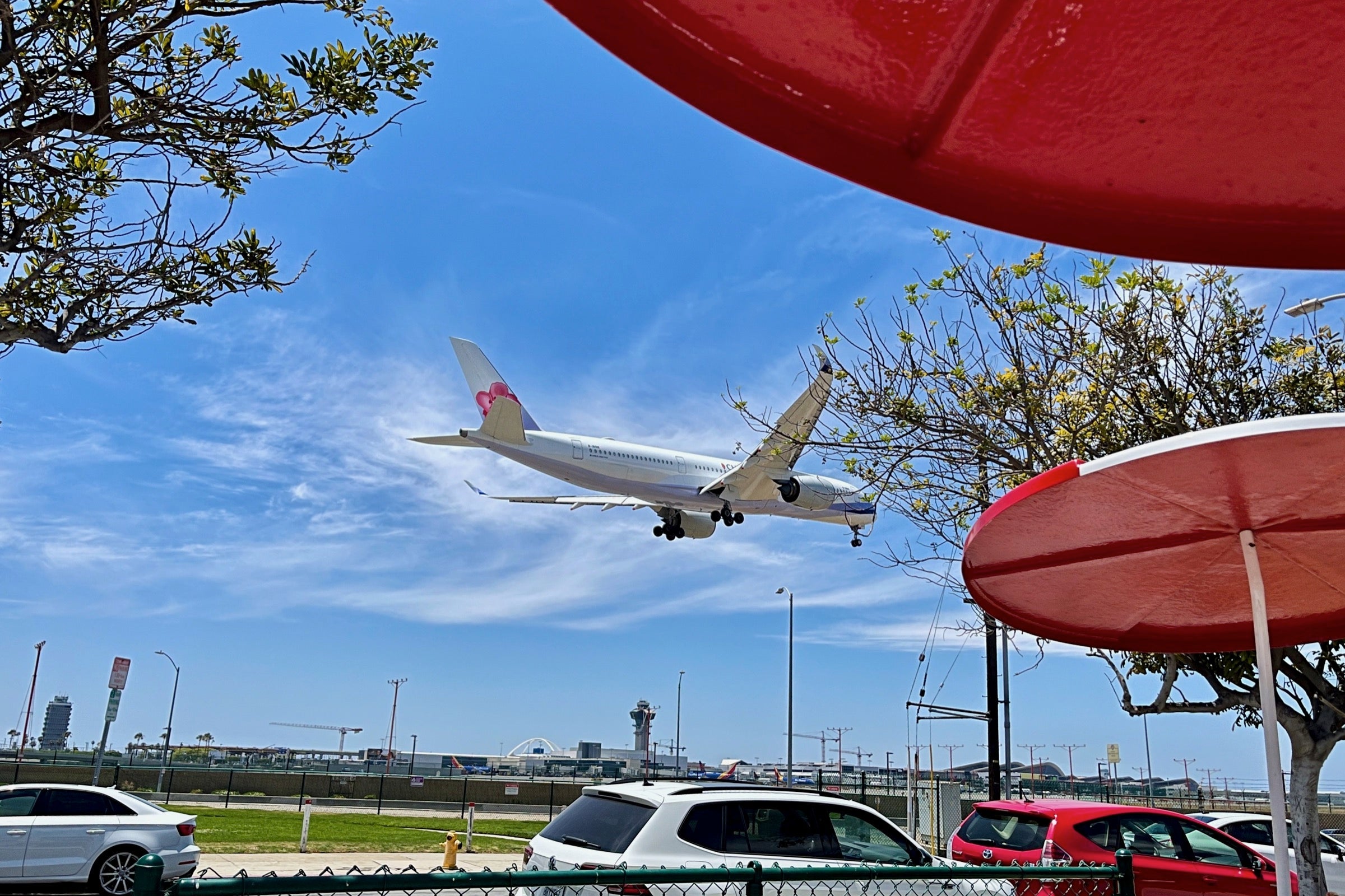 China Airlines A350 flying into LAX