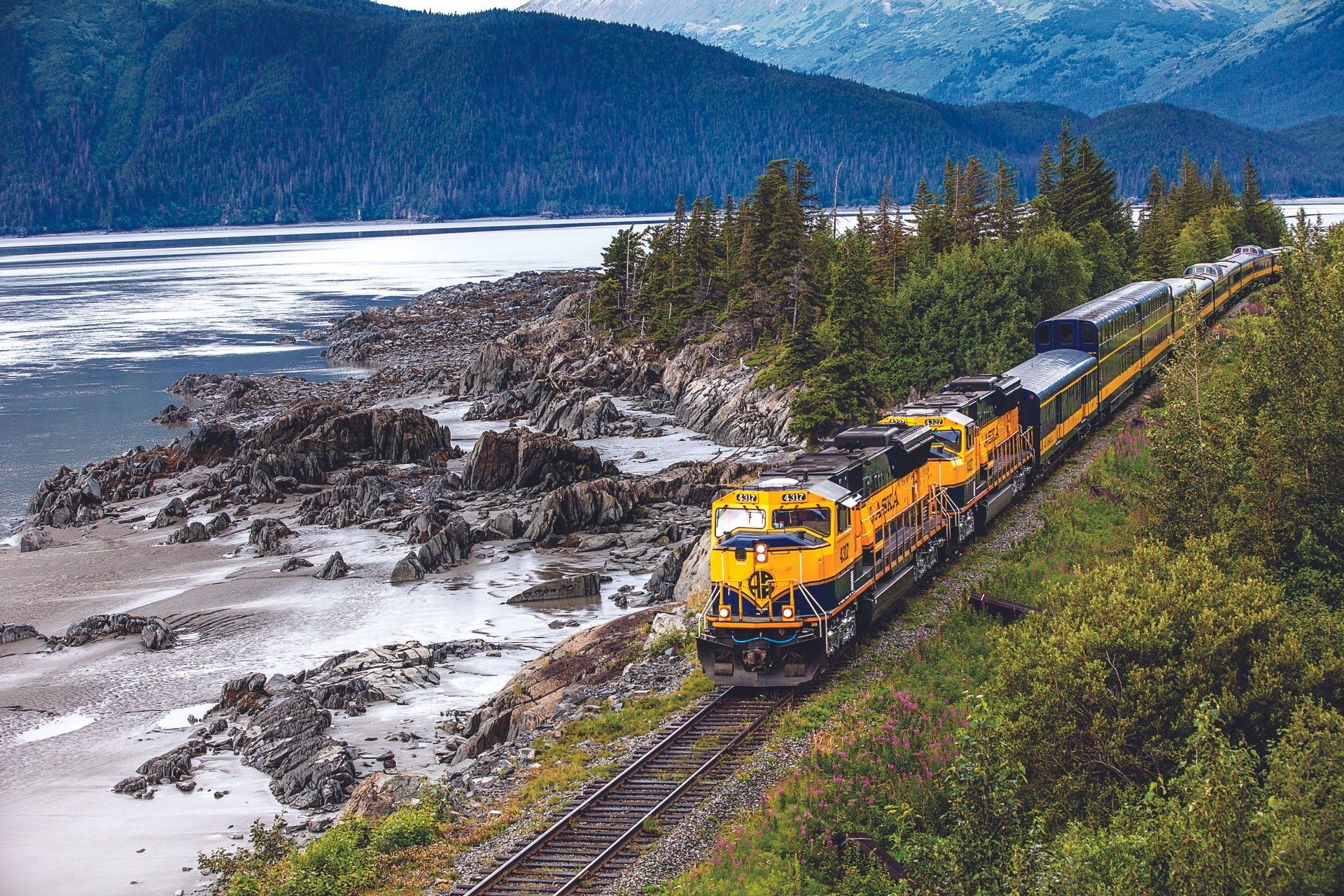 Coastal Classic Train - Turnagain Arm (Photo by Glenn Aronwits courtesy Alaska Railroad)