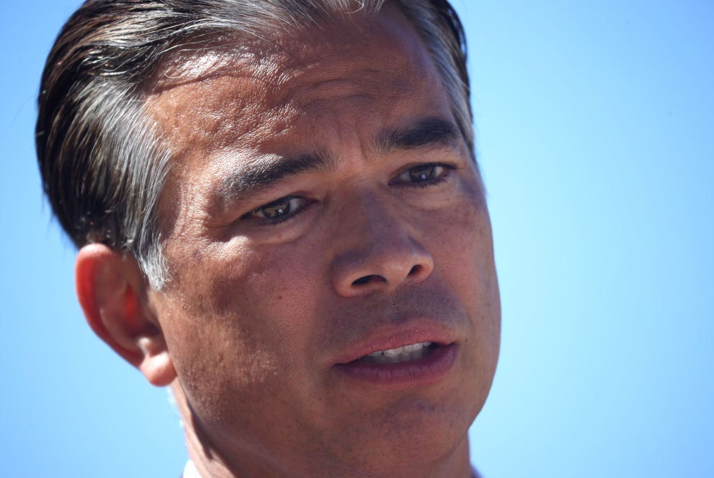 alifornia Attorney General Rob Bonta speaks during a news conference at San Francisco General Hospital on June 10, 2021 in San Francisco,