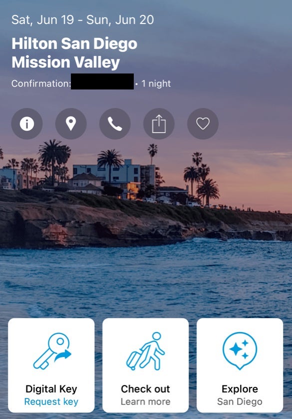 Hilton Honors app reservation