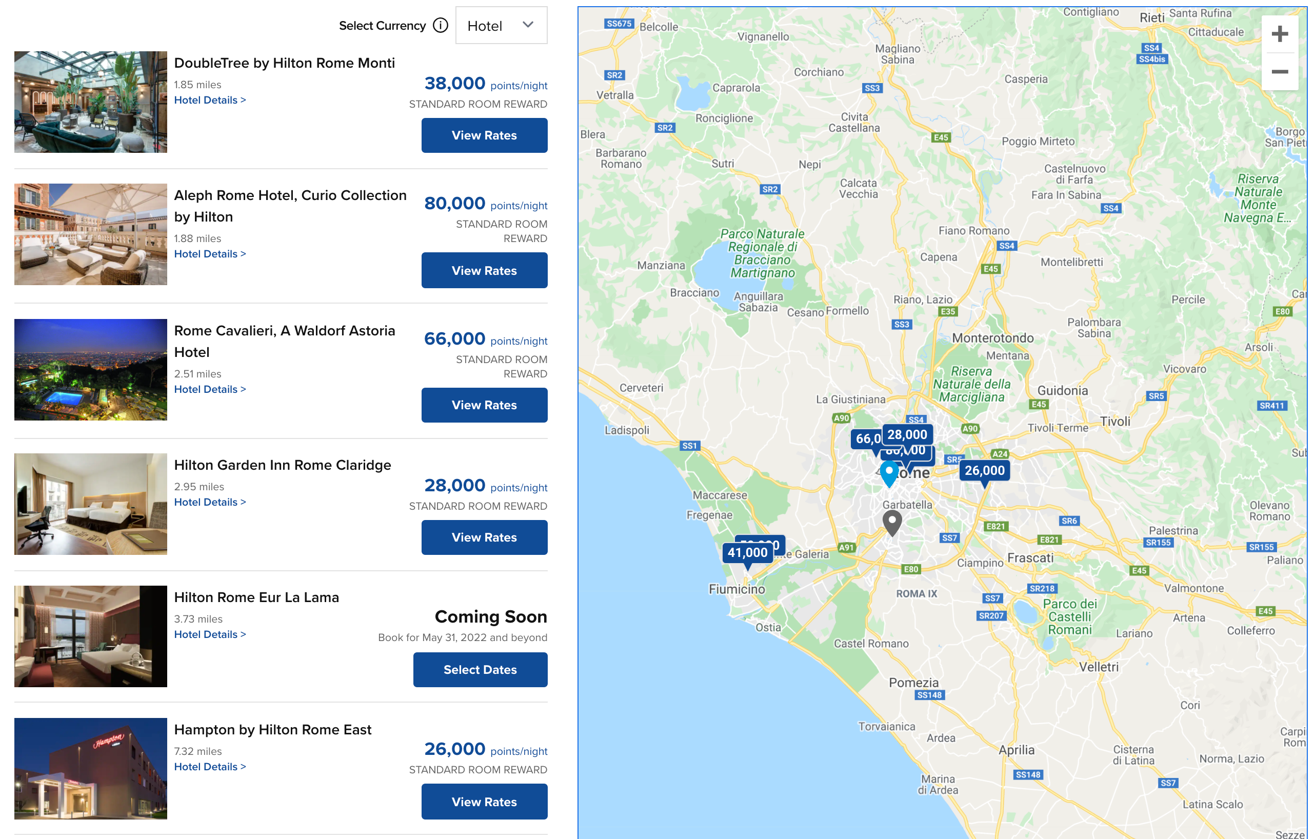 Hilton Rome map