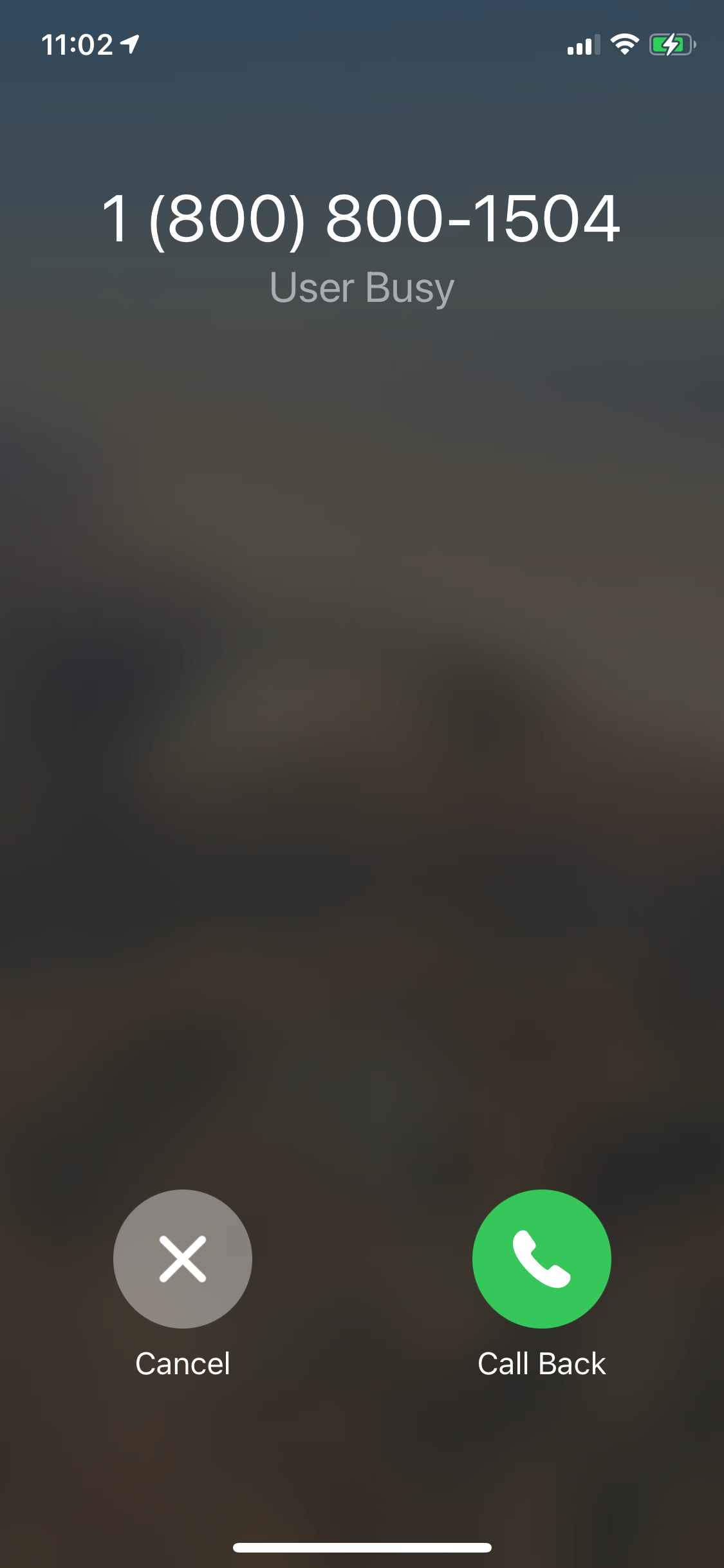 A screenshot of a busy signal when calling Delta Vacations
