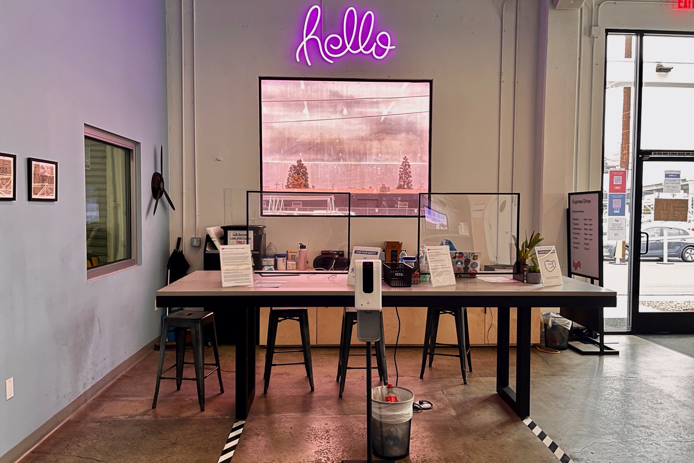 Lyft rental car counter near LAX