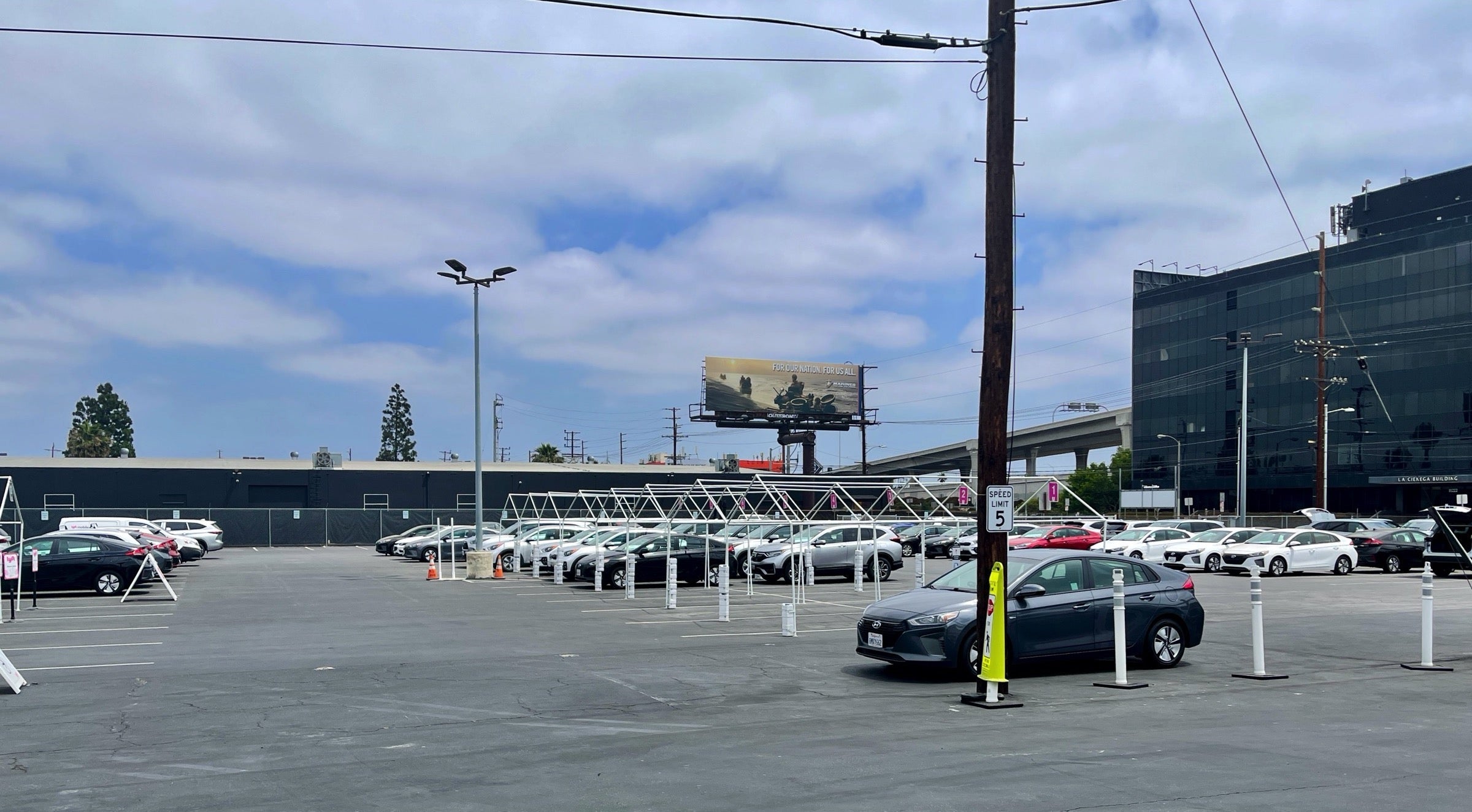 Lyft rental car lot near Los Angeles airport