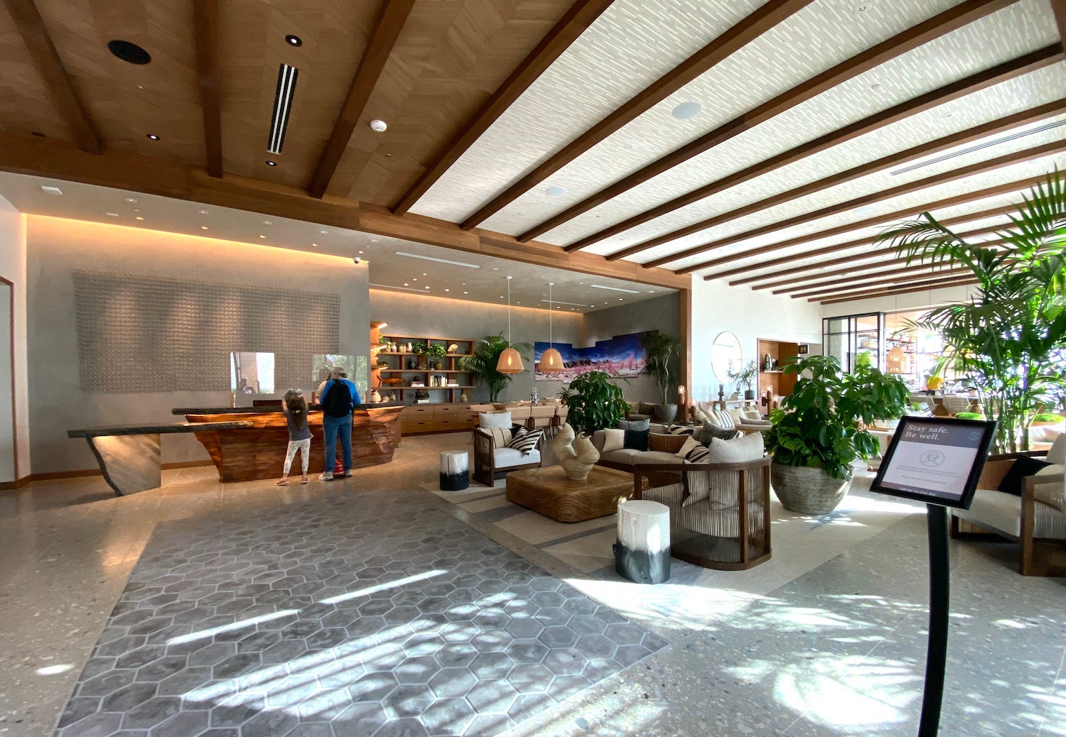 Mission Pacific Hotel lobby check-in desk