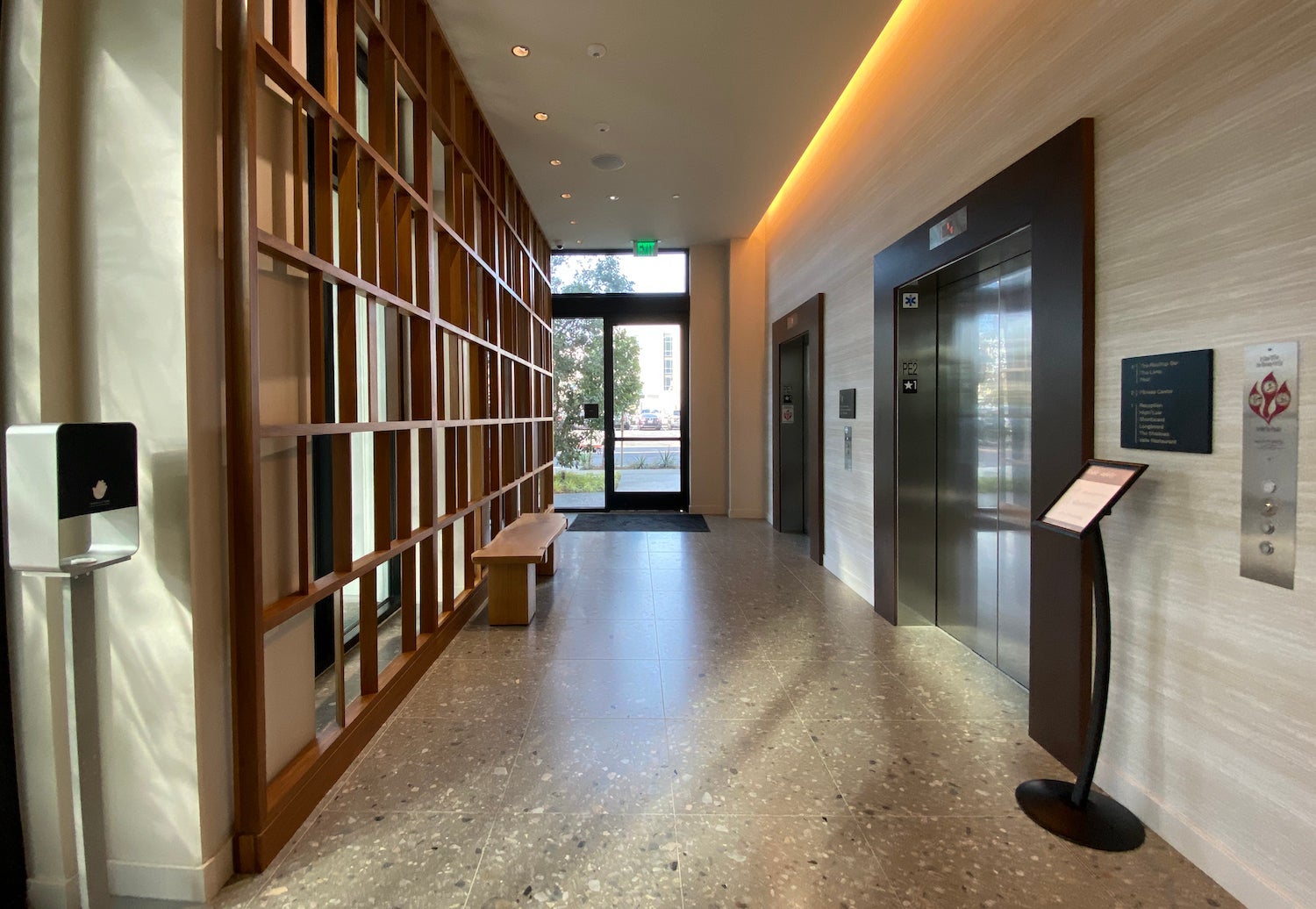 Mission Pacific Hotel lobby elevators