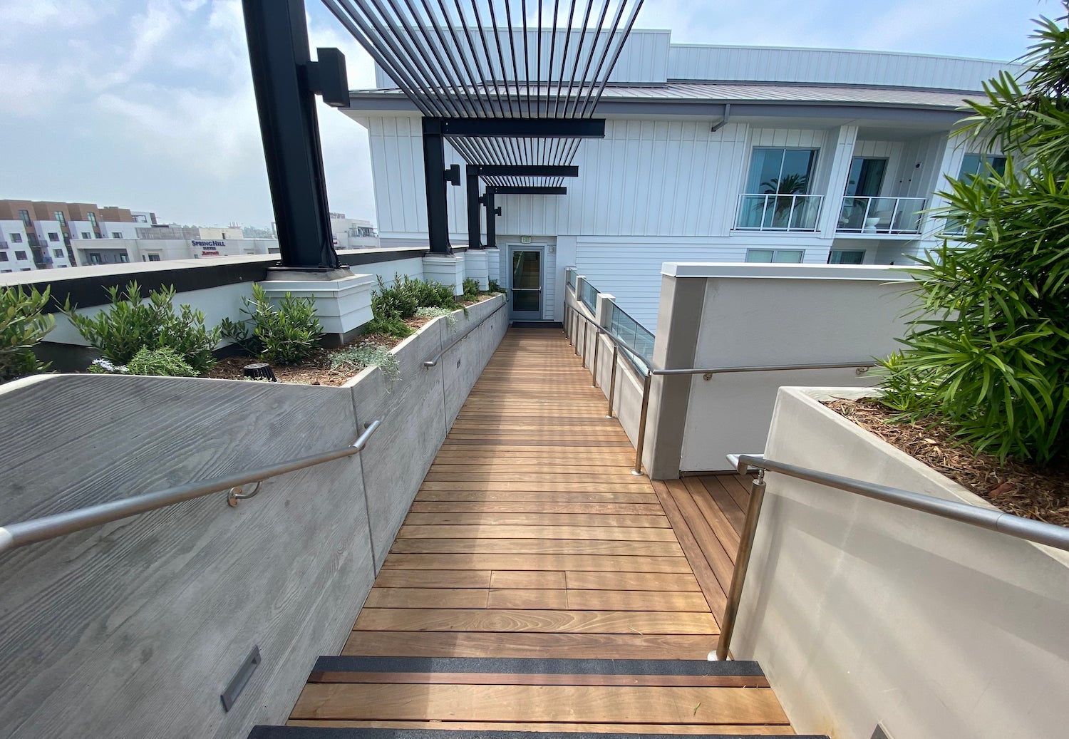 Wheelchair ramp leading up to The Rooftop Bar at Mission Pacific