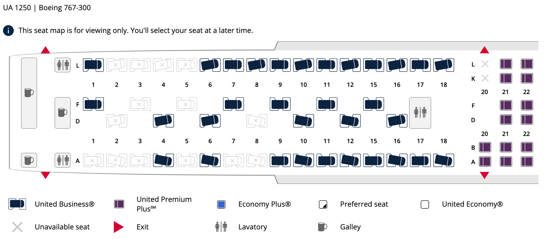 United Polaris seat map