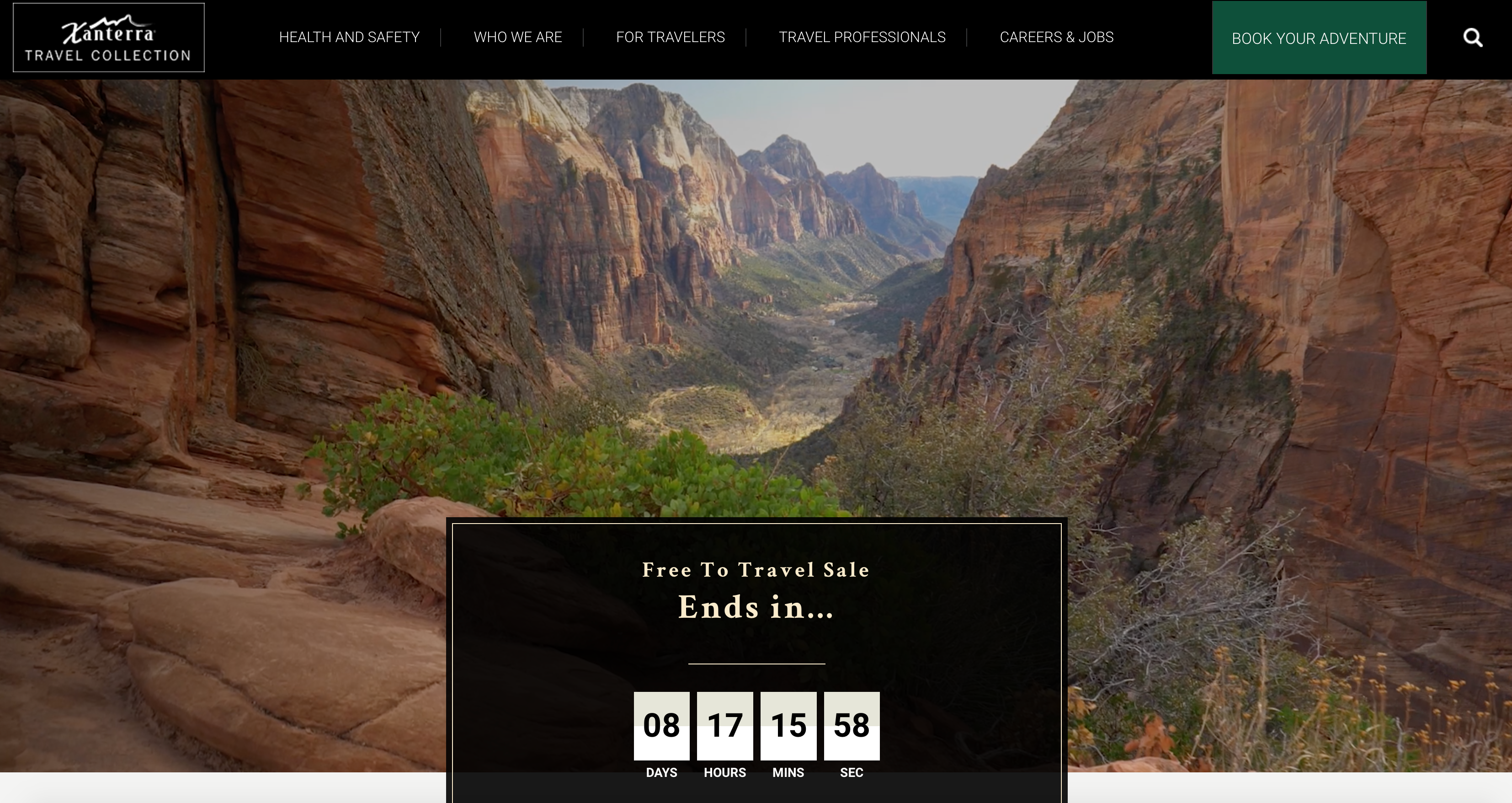 Xanterra sale booking page.