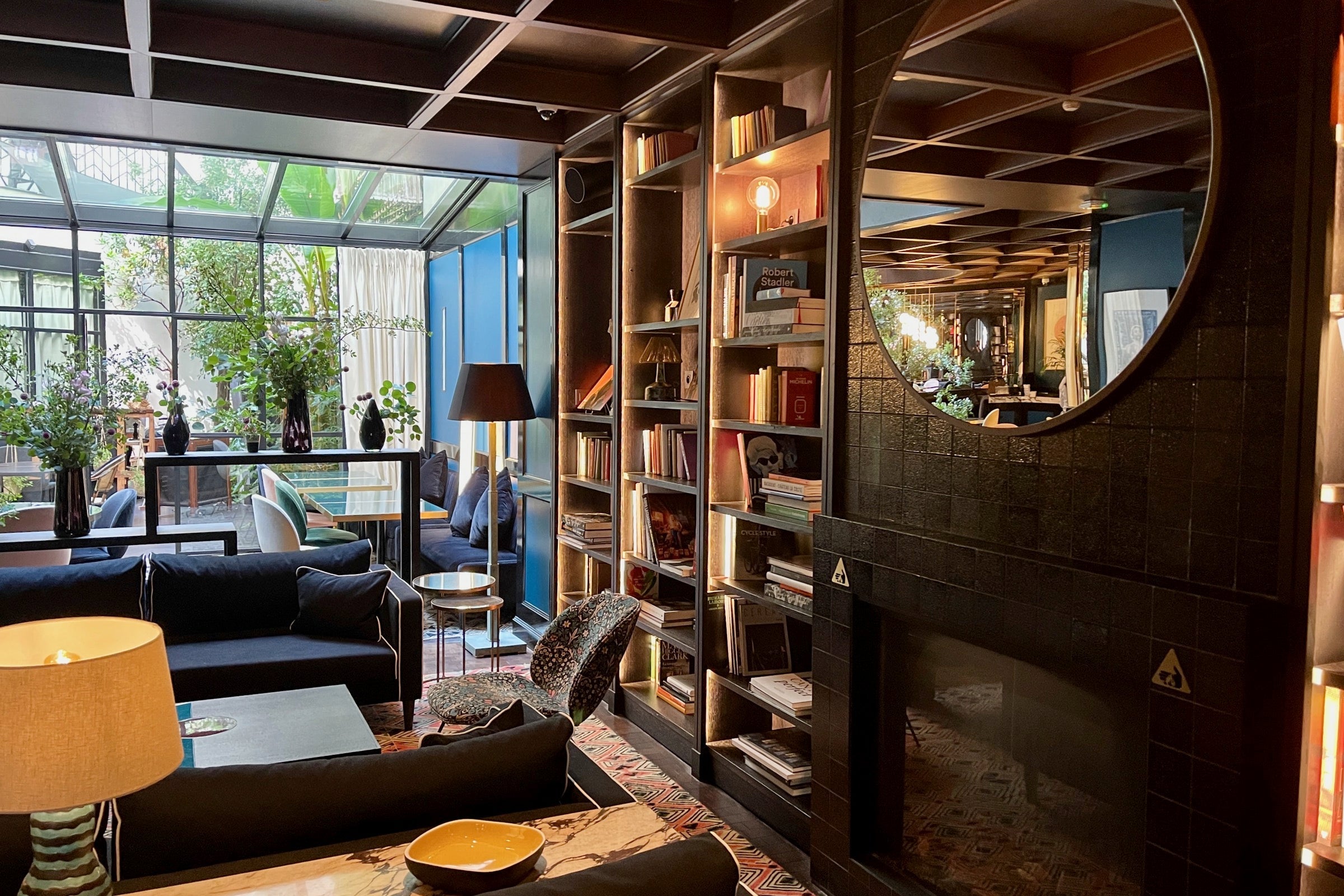 Seating area of the Le Roch hotel lobby in Paris