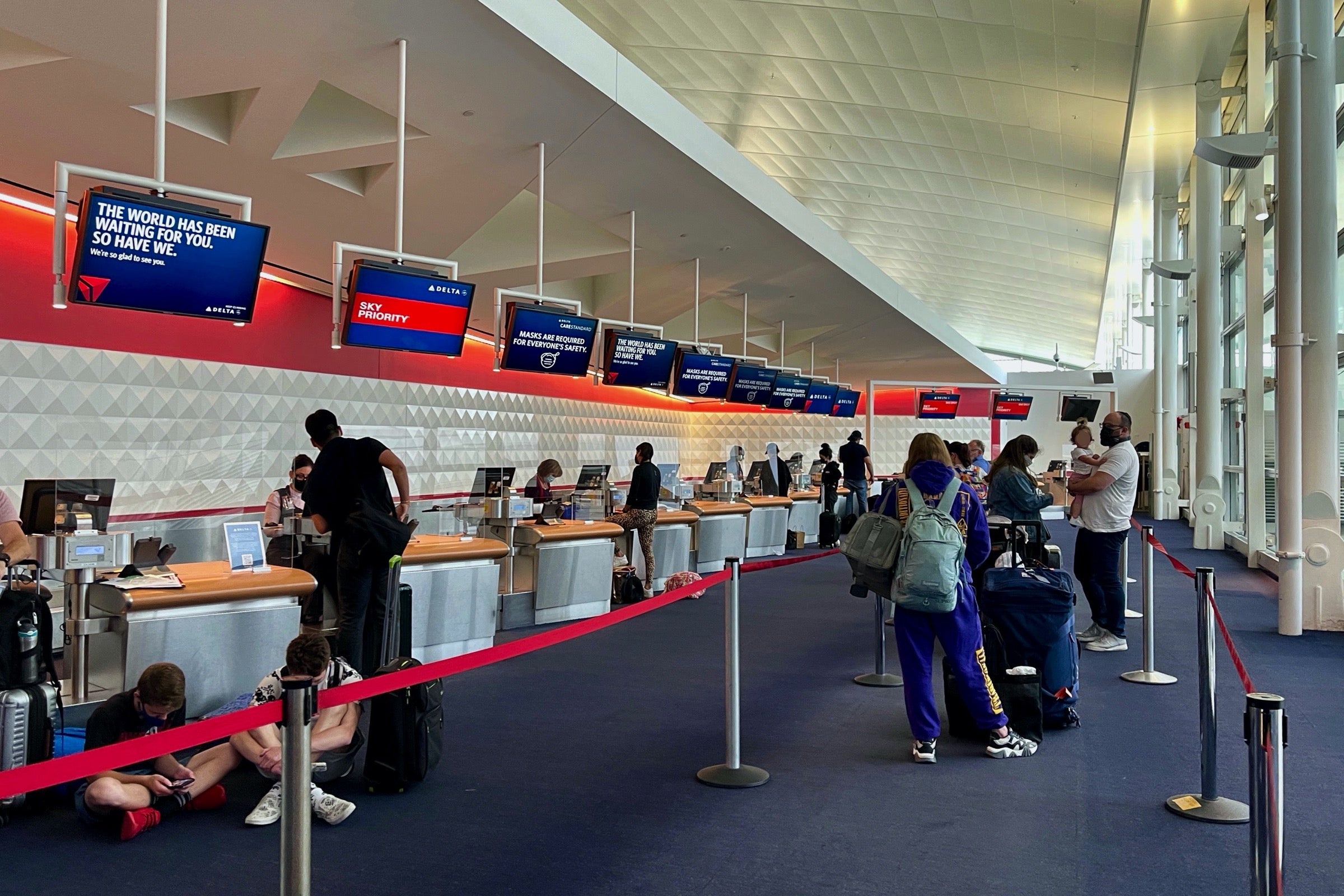 SkyPriority check-in counters at JFK Terminal 4