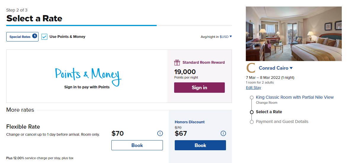 Rates at the Conrad Cairo