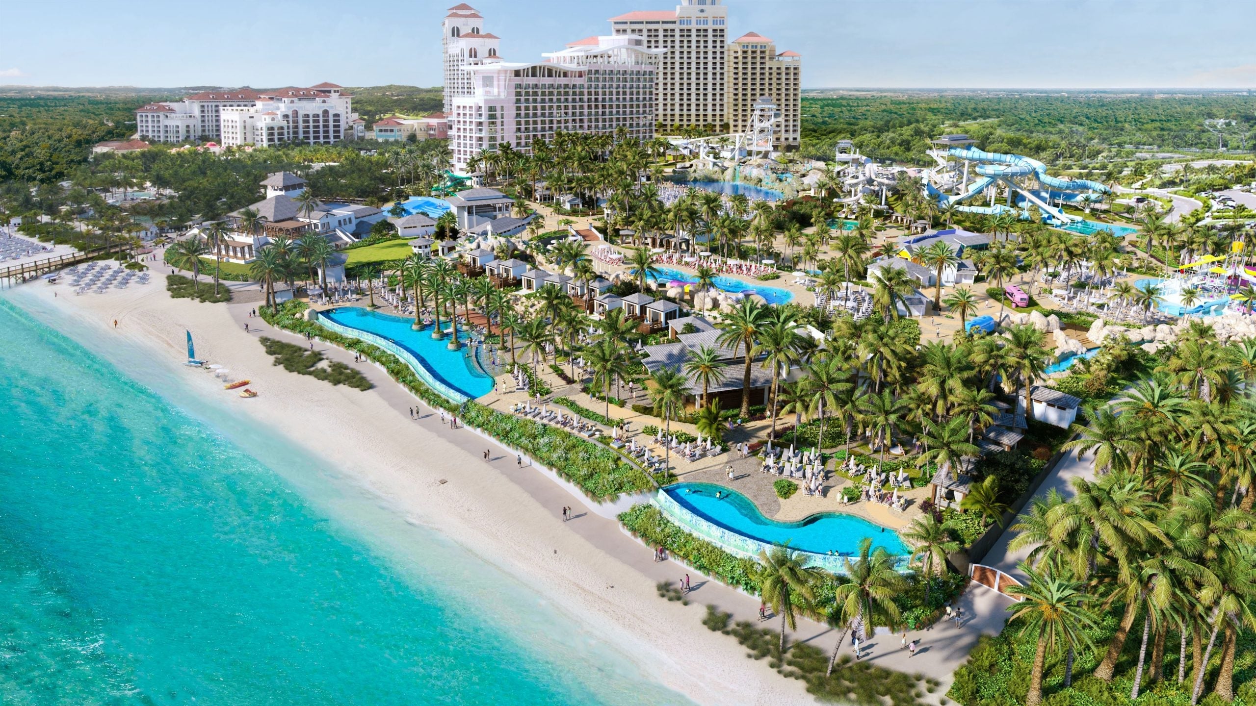 Bird's eye view of the new Baha Mar luxury waterpark Baha Bay