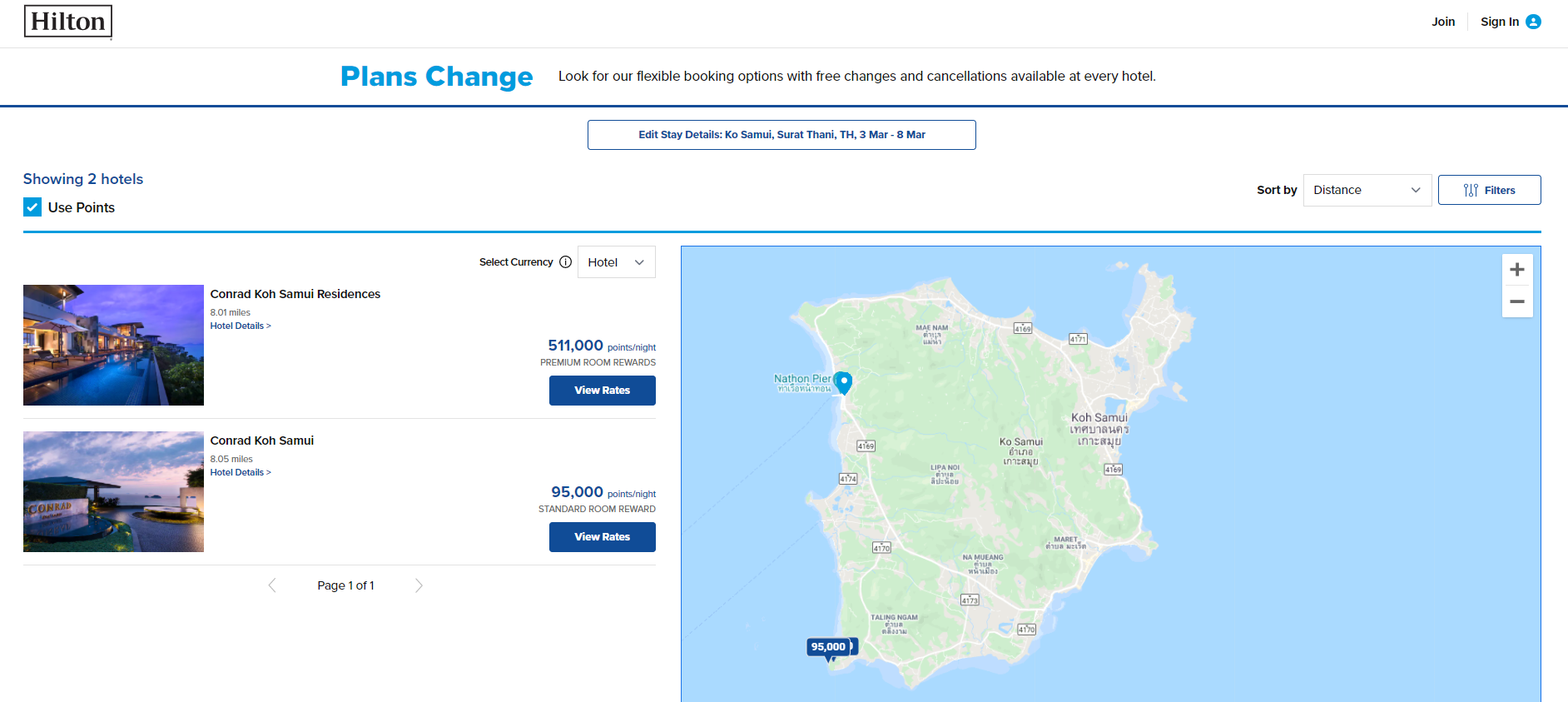 Booking Conrad Koh Samui with points