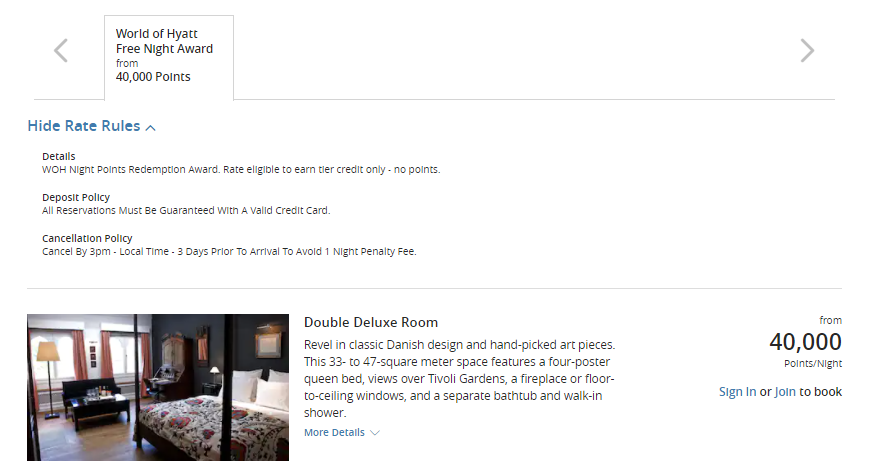 Booking a Hyatt award in Copenhagen