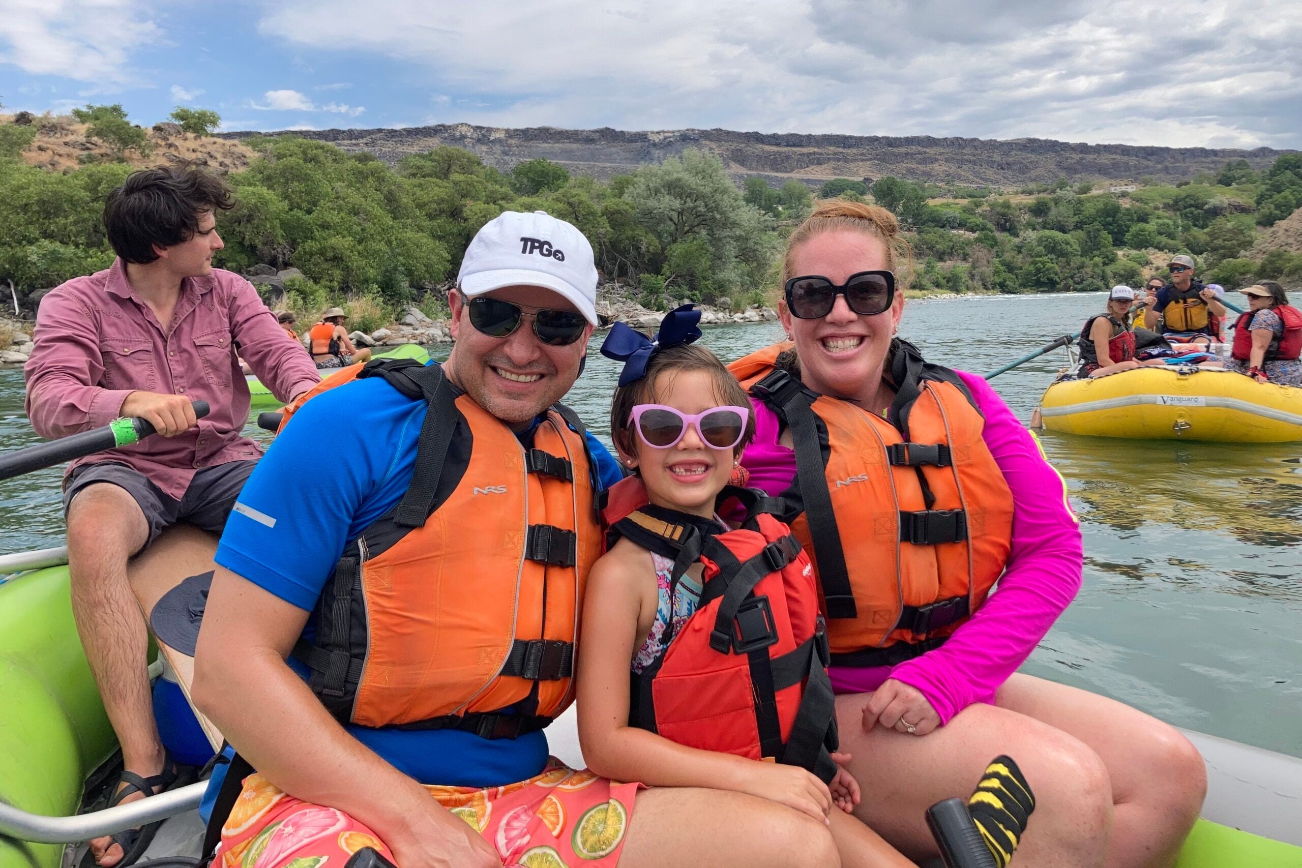 TPG's Nick Ewen and his family whitewater rafting in the Snake River in Idaho