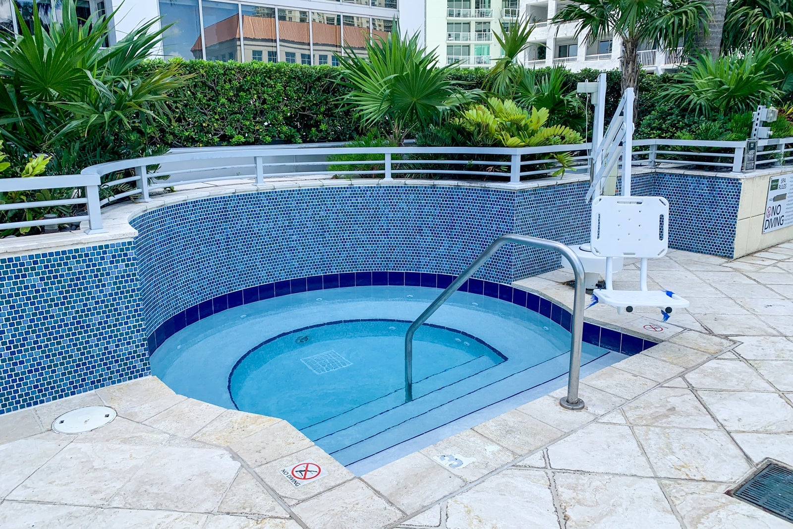 Conrad Miami hot tub with accessible chair lift.