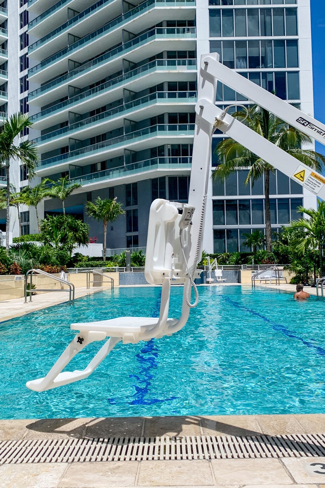 Pool chair lift at Conrad Miami. (Photo by Clint Henderson/The Points Guy)