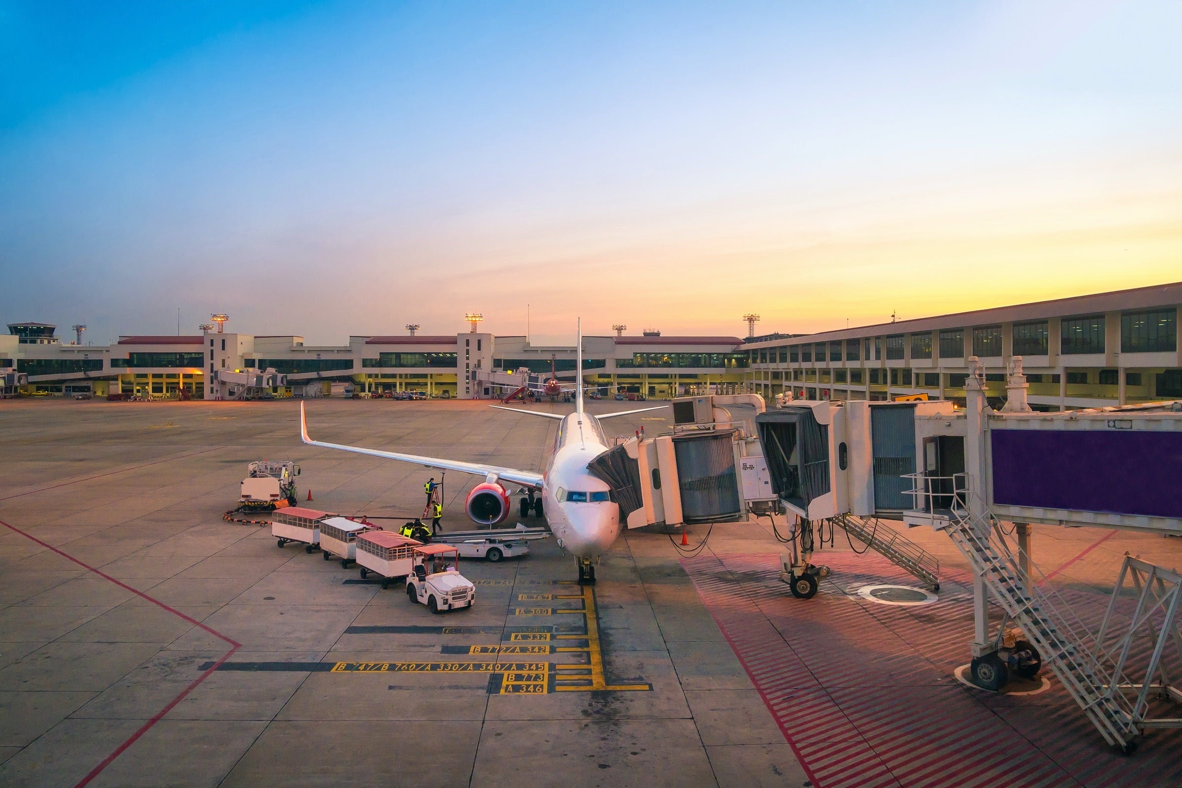 Airplane at the gate in Bangkok