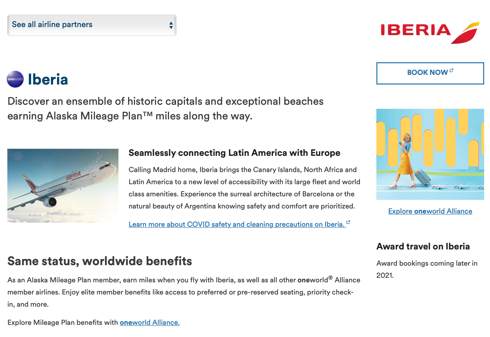 Alaska Iberia partner page