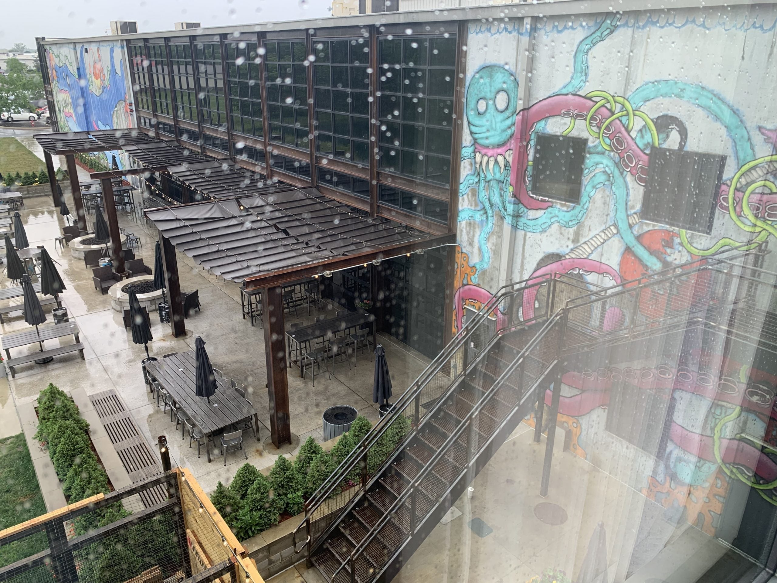 A rainy view outside my window.