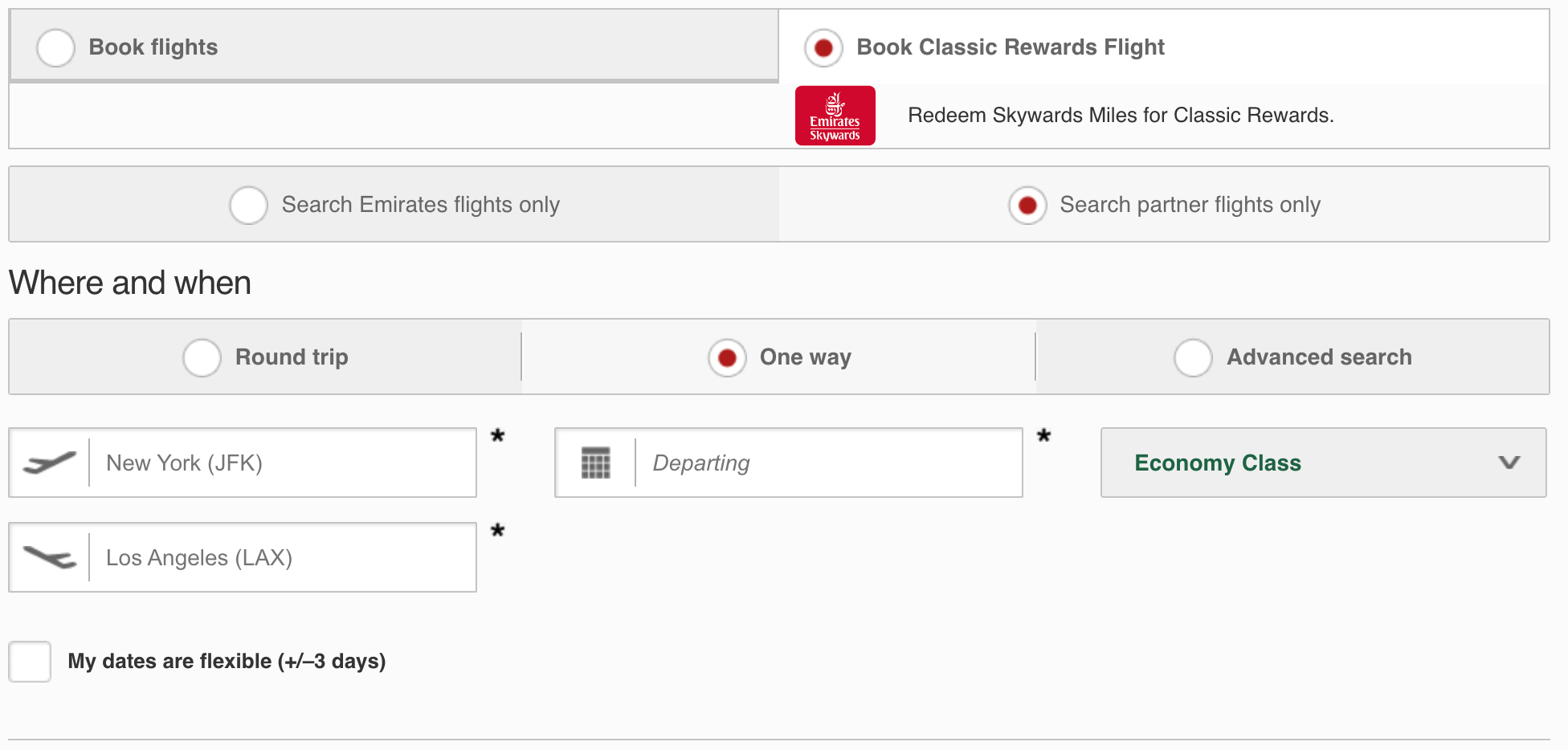 Emirates award search