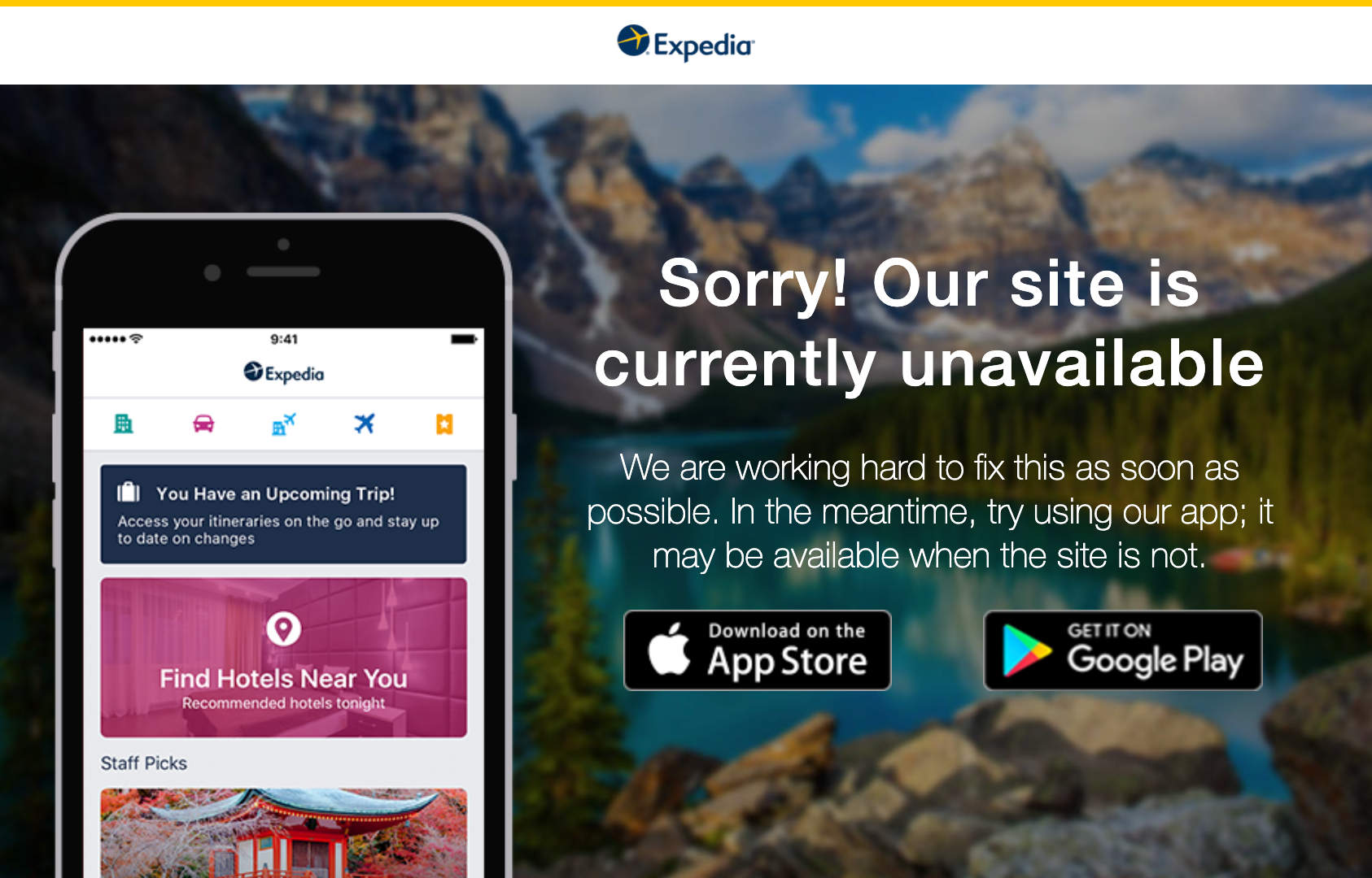 Expedia site down