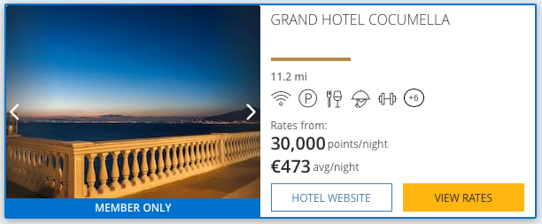 Grand Hotel Cocumella Hyatt Award Pricing