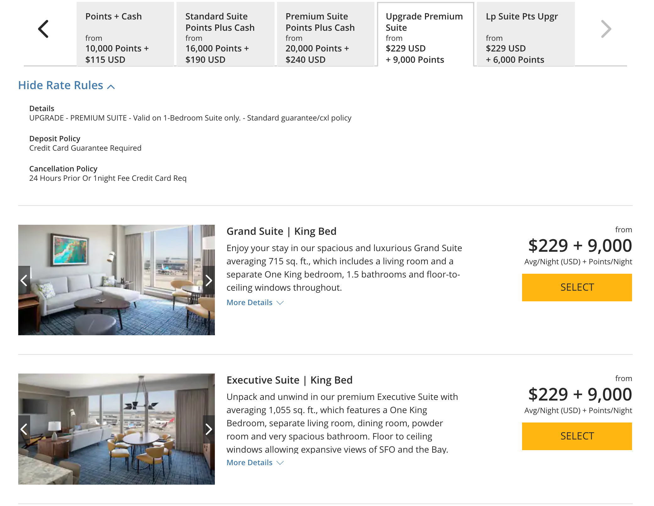 Grand Hyatt SFO suite upgrade