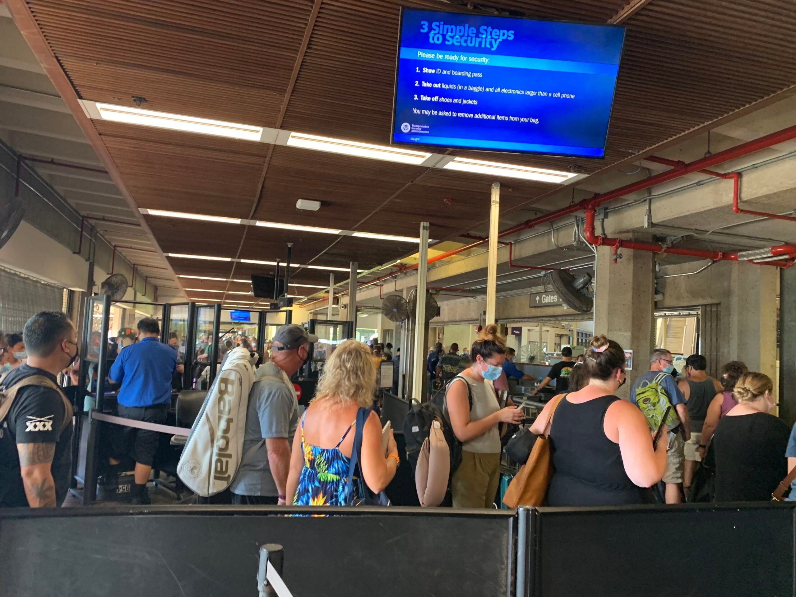 Maui Airport TSA Screening July 25, 2021. (Photo by Clint Henderson/The Points Guy)