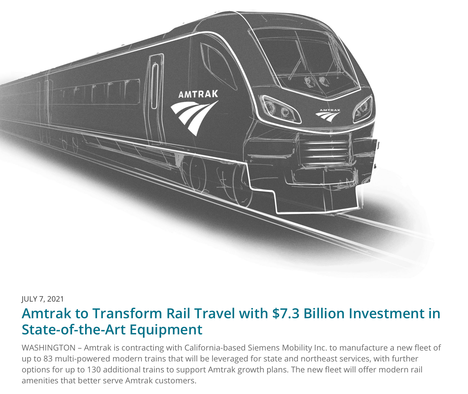 Amtrak press release