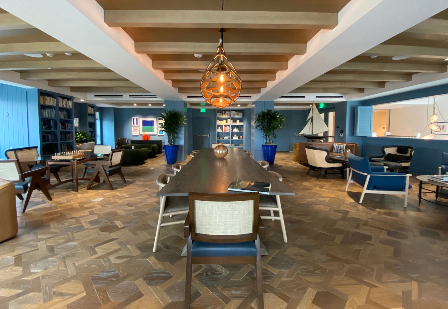 Library table with ten chairs