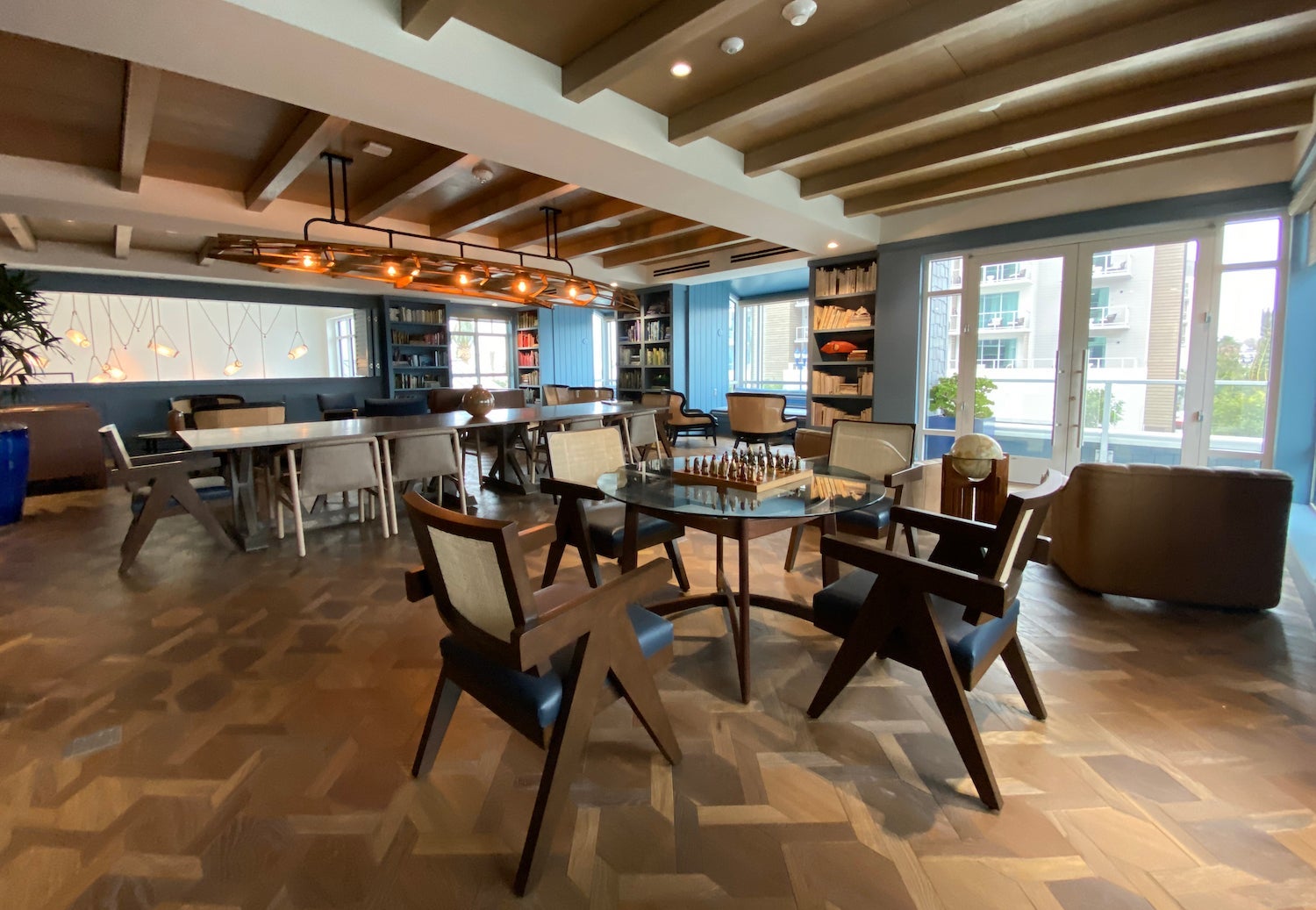 Table with chess set