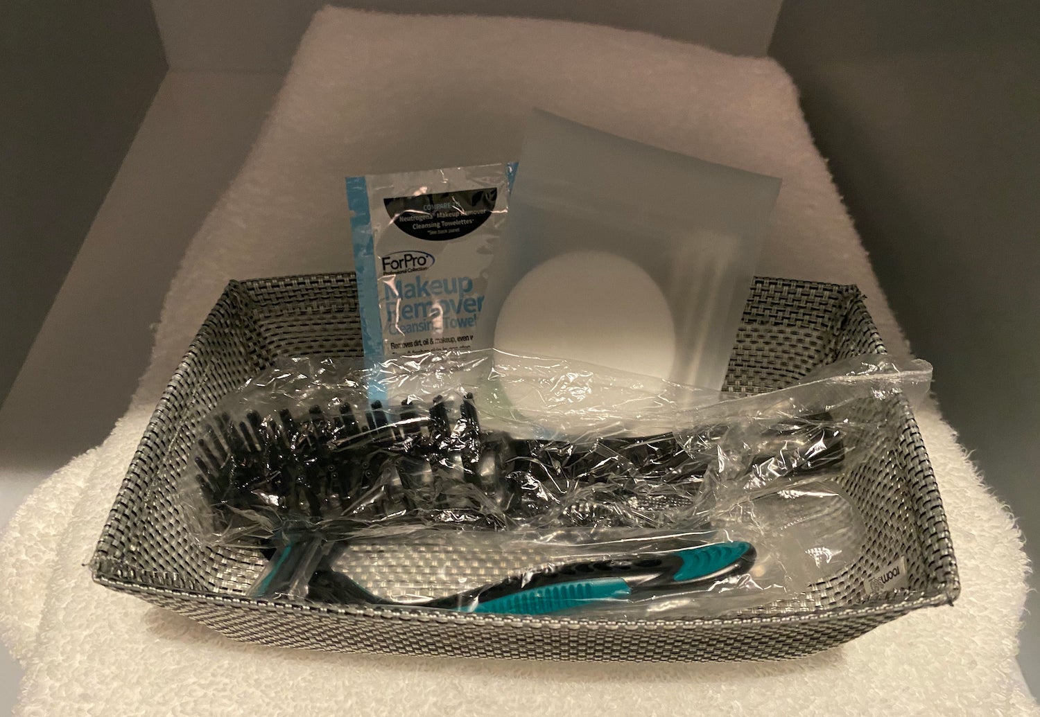 Amenity kit at Sunny's spa